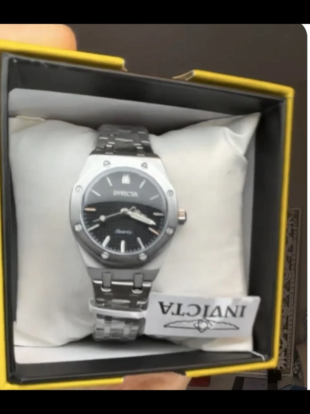 Brand New Invicta Silver Watch with Black Dial